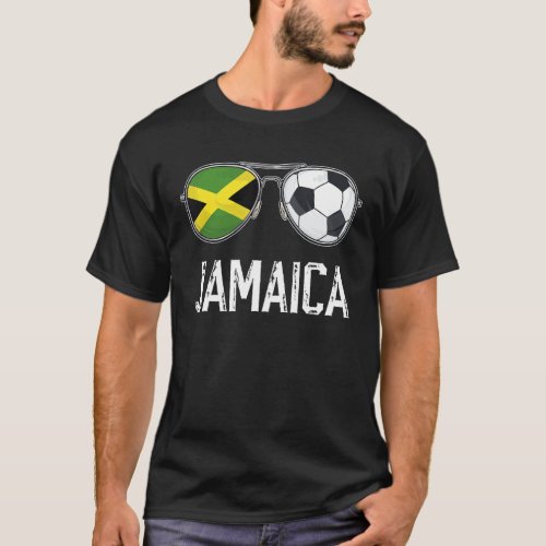 Jamaica Flag  Football Sunglass Jamaican Fan T_Shirt