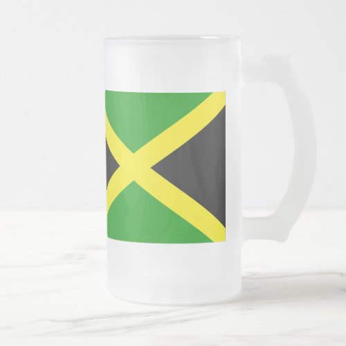 Jamaica Flag Frosted Glass Beer Mug