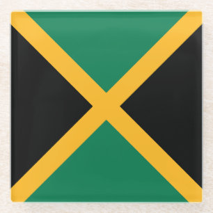 Jamaica Flag Glass Coaster