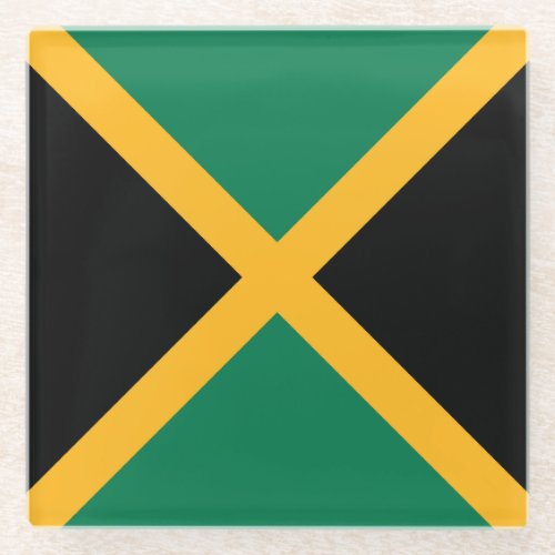Jamaica Flag Glass Coaster