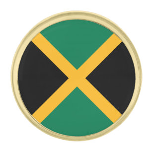 Jamaica Flag Gold Finish Lapel Pin