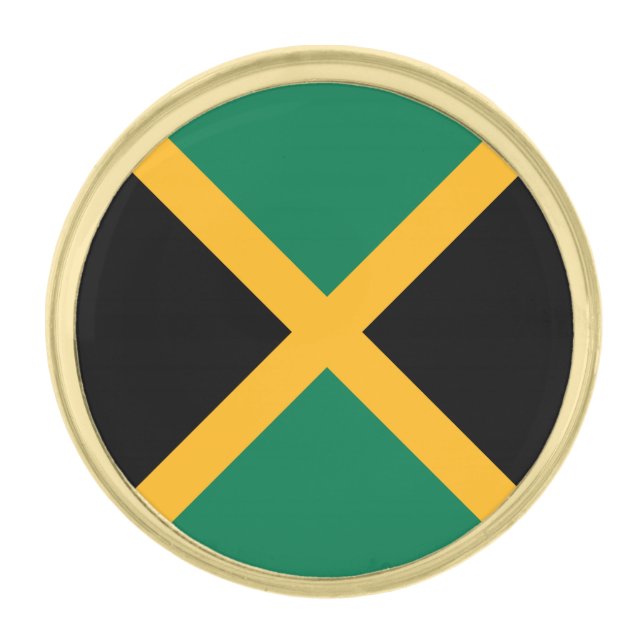 Jamaica Flag Gold Finish Lapel Pin (Front)