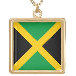 Jamaica Flag Gold Plated Necklace