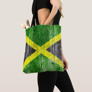 Jamaica Flag Grungy Distressed Board Tote Bag