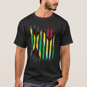 Jamaica Flag Guyana Grown Country Flags Stripes T-Shirt