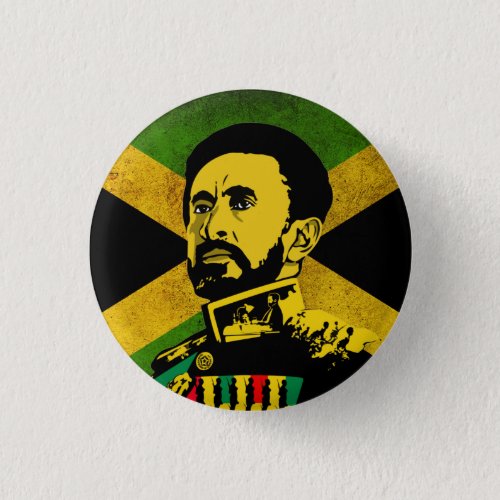 Jamaica Flag _ hAILE sELASSIE i _ Rasta Button