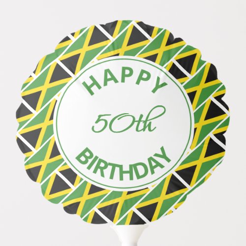 JAMAICA FLAG Happy 50th Birthday Customized Balloon