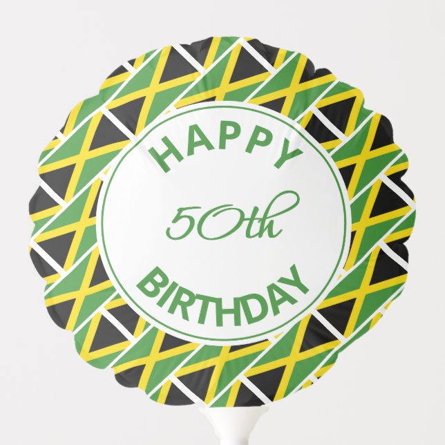 JAMAICA FLAG Happy 50th Birthday Customized Balloon (Front)
