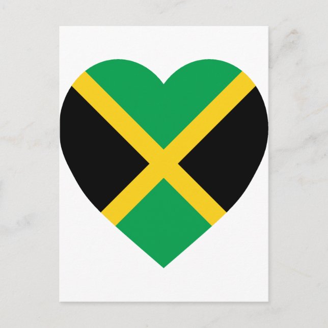 Jamaica Flag Heart Postcard (Front)