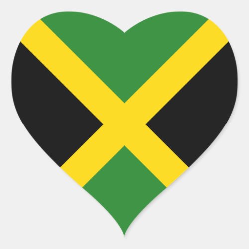 Jamaica Flag Heart Sticker