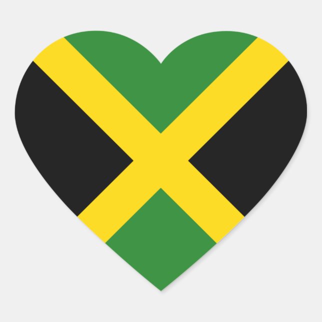Jamaica Flag Heart Sticker (Front)
