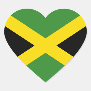 Jamaica Flag Heart Sticker