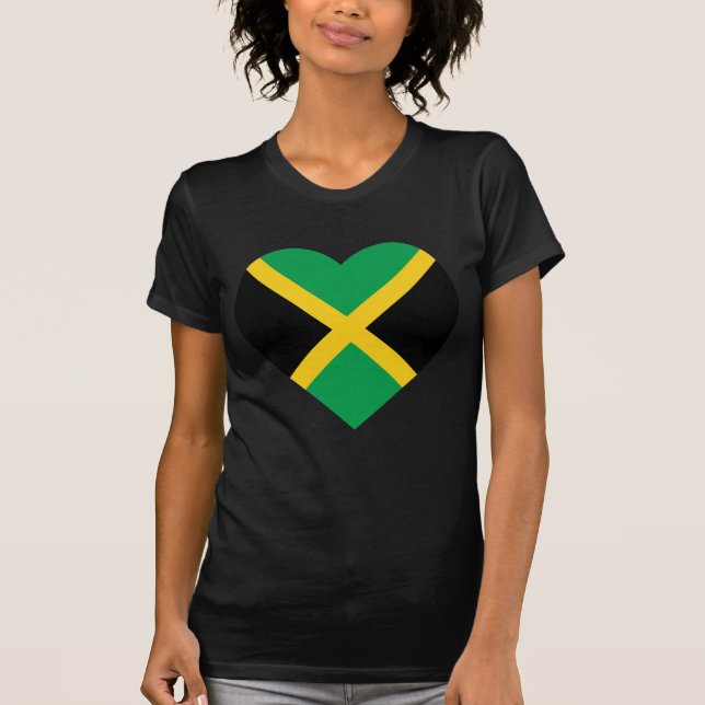 Jamaica Flag Heart T-Shirt (Front)