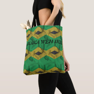 Jamaica flag, humming bird tote bag