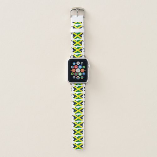 Jamaica Flag In Gold Green And Black Apple Watch Band