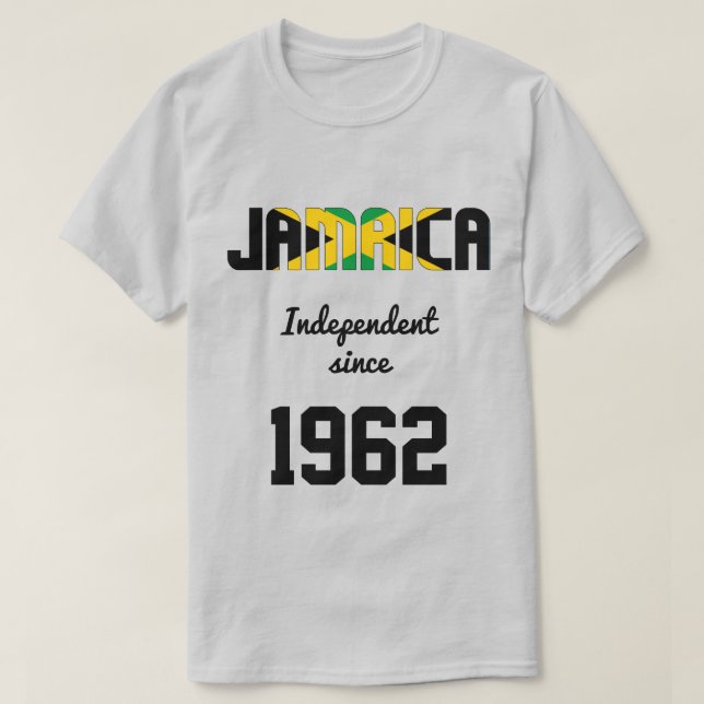 Jamaica Flag Independence Celebration T-Shirt (Design Front)