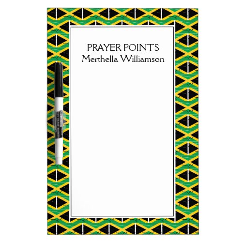 JAMAICA FLAG Island Outline  Personalized Dry Erase Board