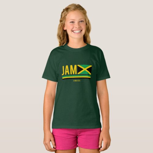 Jamaica Flag ISO Code Alpha 3 Design T_Shirt