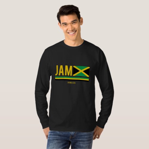 Jamaica Flag ISO Code Alpha 3 Design T_Shirt