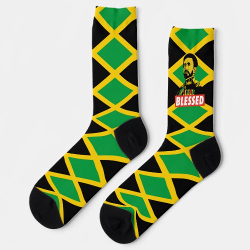 Jamaica Flag Jah Rastafari Blessed Love Socks