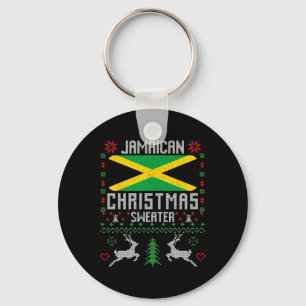Jamaica Flag Jamaican Christmas Sweater Keychain