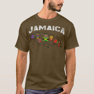 jamaica flag jamaican map Jamaican National Symbol T-Shirt