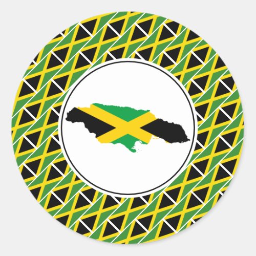 JAMAICA FLAG Jamaican Map Stylish Patriotic Classic Round Sticker