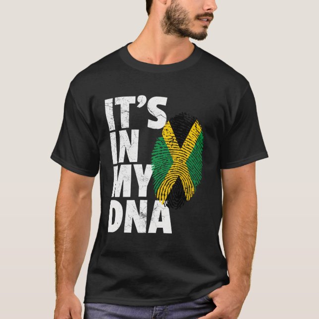 Jamaica Flag Jamaican Pride Dna Island T-Shirt (Front)