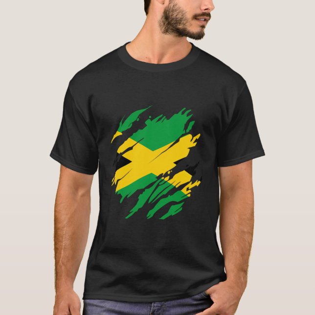 Jamaica Flag Jamaican T-Shirt (Front)