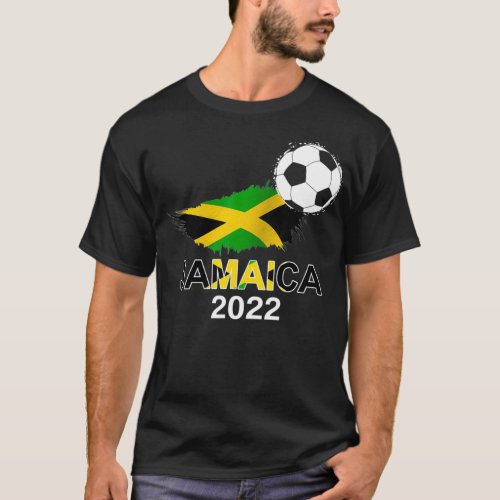 Jamaica Flag Jersey Supporter Jamaican Soccer Team T_Shirt