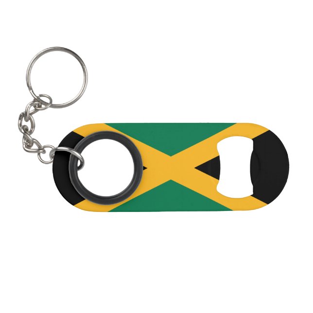 Jamaica Flag Keychain Bottle Opener (Front (Horizontal))