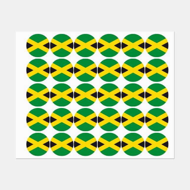 Jamaica flag labels (Sheet)