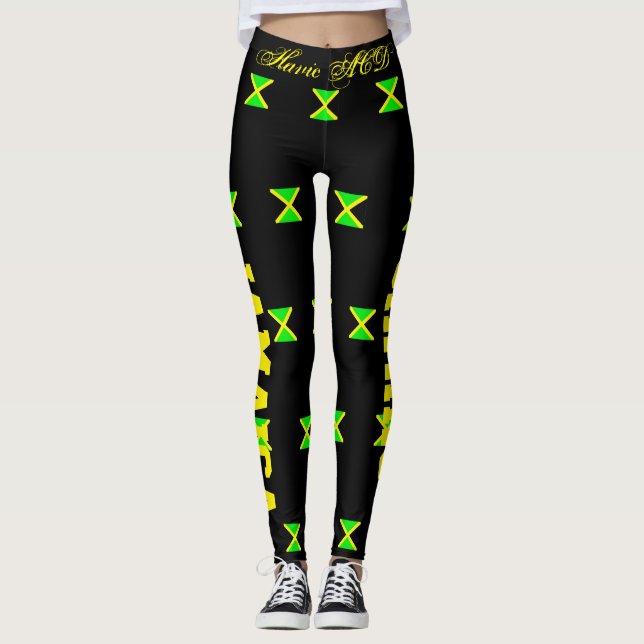 JAMAICA FLAG LEGGINGS BLACK HAVIC ACD (Front)