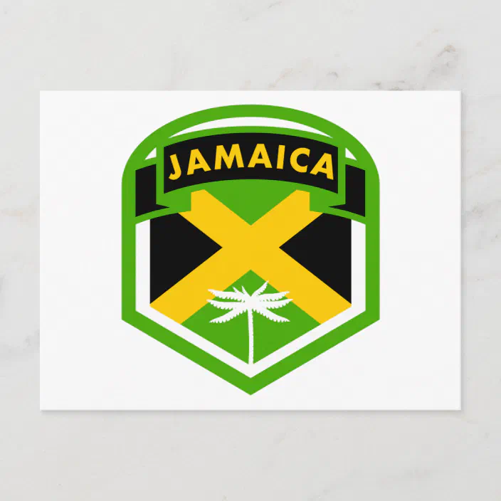 Jamaica Flag Logo Style Postcard Zazzle Com