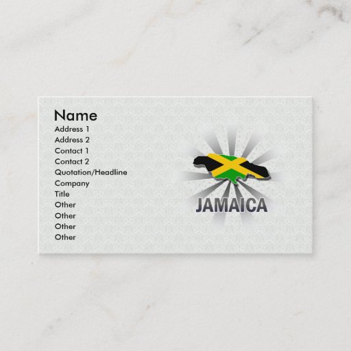 Customizable Jamaica Flag Map 2.0 Business Card Templates