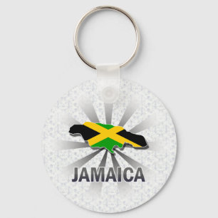 Jamaica Flag Map 2.0 Keychain