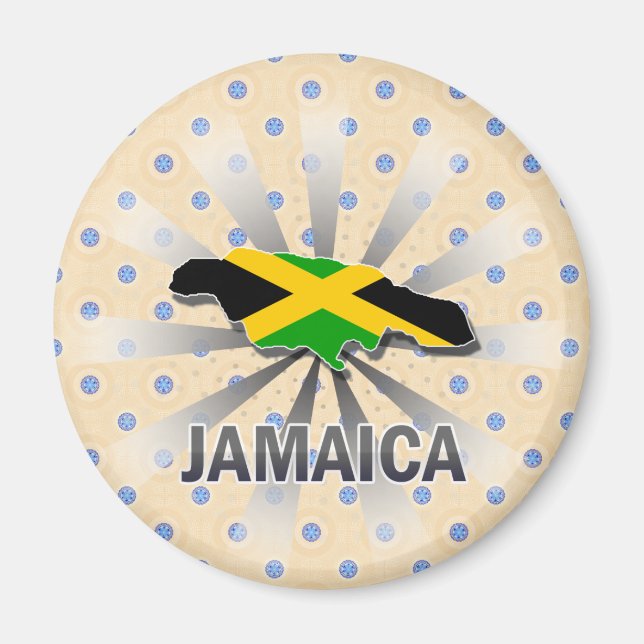 Jamaica Flag Map 2.0 Magnet (Front)