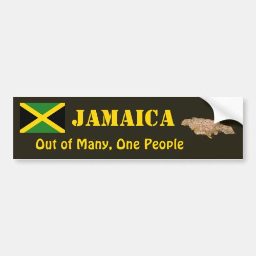 Jamaica Flag  Map Bumper Sticker