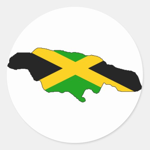 Jamaica flag map classic round sticker
