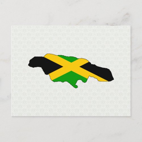 Jamaica Flag Map full size Postcard