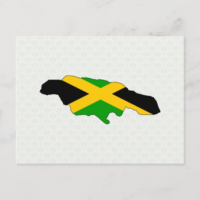 Jamaica Flag Map full size Postcard (Front)