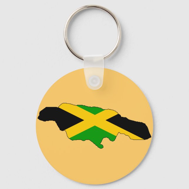 Jamaica flag map keychain (Front)