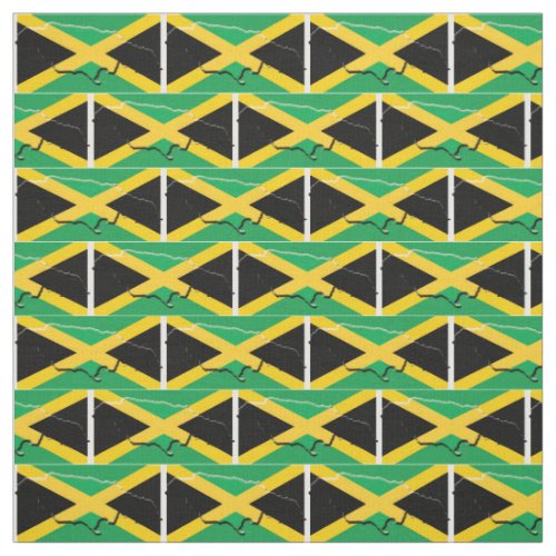 JAMAICA Flag Map Outline Fabric