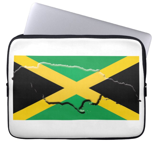 JAMAICA Flag Map Patriotic Computer Laptop Sleeve (Front)