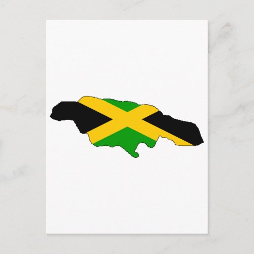 Jamaica flag map postcard