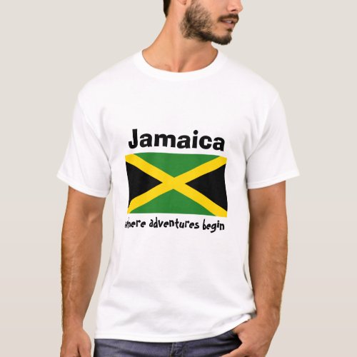 Jamaica Flag  Map  Text T_Shirt