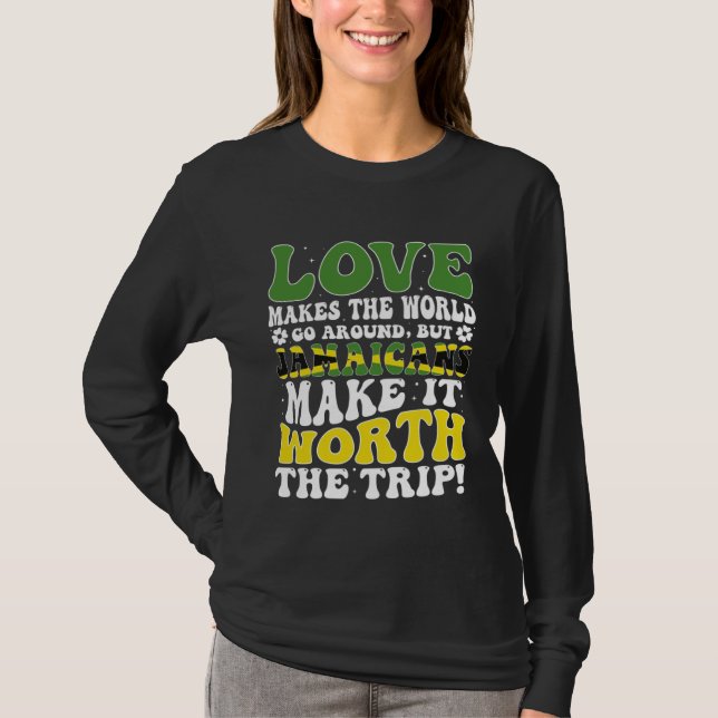 Jamaica Flag Men & Women Cute Til Jamaicans T-Shirt (Front)