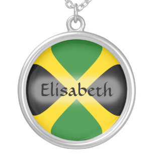 Jamaica Flag + Name Necklace