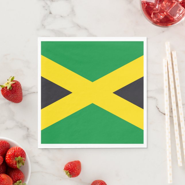 Jamaica flag napkins (Insitu)