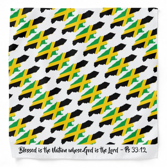 JAMAICA FLAG Neckerchief Cravat Blessed Nation Bandana (Front)
